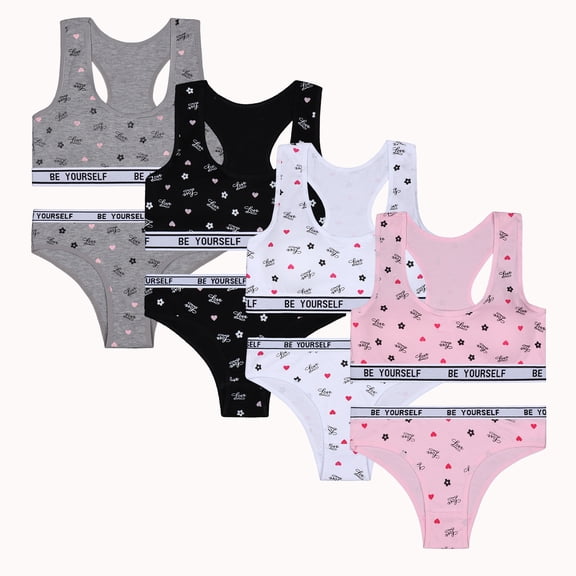 Girls' Cotton Underwear Panties Set, Soft Mid Rise Briefs, Breathable & Stretchy Full Coverage for Everyday Wear