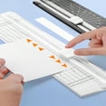 thumbnail image 1 of LNGOOR 1 Pce Coupe-Papier Simple Multifonctionnel Découpe Bidirectionnelle avec Protection de Sécurité Automatique et Règle Latérale Convient aux Coupons en Papier Kraft Étiquettes Carton Photo d'Idole, 1 of 7
