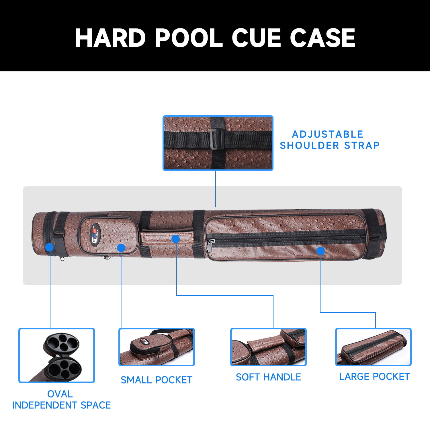 GSE Games & Sports Expert 1x1 Hard Billiard Pool Cue Stick Carrying Case Several Colors Available 