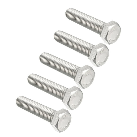 Unique Bargains M12 Thread 55mm 304 Stainless Steel Hex Head Screws Bolts 5pcs