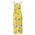 thumbnail image 4 of Haivin Women's Overalls with Easter Print, Cotton-Linen Blend, Loose-Fitting Adjustable Straps and Wide-Leg Pockets, Comfortable for Casual and Daily Wear, 4 of 5