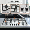 thumbnail image 4 of BENTISM Gas Cooktop Stove Top 30 inch Max 12250BTU 5 Burners Built-in LPG/NG Convertible, 4 of 8