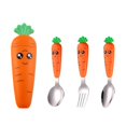 thumbnail image 2 of Juego de vajilla de acero inoxidable 304, cuchara para raspar barro, zanahoria, vajilla para niños, suplemento alimenticio para bebés, tenedor, cuchara, juego de regalo, 2 of 6