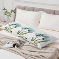 thumbnail image 4 of Turquoise Aqua Tulips Body Pillow Cover, Pillowcase Protectors with Zipper, Breathable Decorative Throw Pillow Case Cover, Pastoral Flower Floral Spring Pillow Shams for Couch Sofa 20x60Inch, 4 of 8