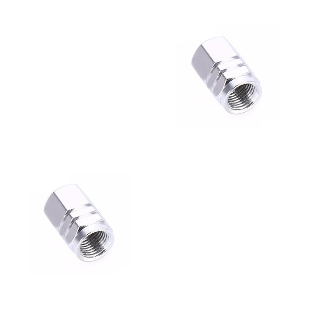 Scienceny 4 piezas de tapas decorativas para neumáticos, cubiertas para válvulas de neumáticos, cubiertas pequeñas simples para tapones de Plata 2piezas