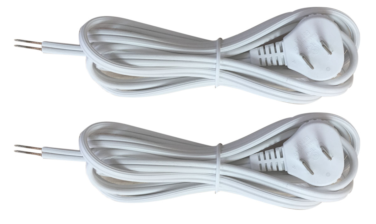 Royal Designs, Inc. Lamp Cord Flat Plug, Stripped Ends Ready for Wiring