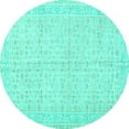 thumbnail image 1 of Ahgly Company Machine Washable Indoor Round Persian Turquoise Blue Traditional Area Rugs, 7' Round, 1 of 4