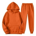 thumbnail image 5 of GiLiling Boys Girls School Sweatsuits Set, Athletic 2-Piece Outfit, Preppy Hoodie and Sweatpants, Plain Tracksuit Clothing Sets (Orange, 11-12 Years), 5 of 6