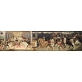 thumbnail image 2 of Master of Jarves Cassoni,  32x11 Black Ornate Wood Framed with Double Matting Museum Art Print Titled - Story of Alatiel On Horseback and at a Banque, 2 of 4