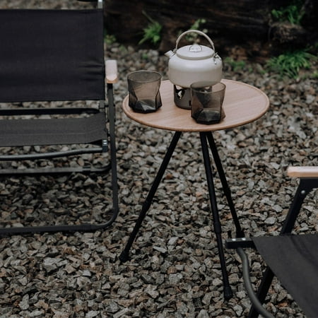 Folding Table Portable Beach Table, Picnic Table for Outdoor, Camping, Traveling, Garden, Patio, Backyard Accessories , Wood
