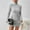 Gray, variant on Women Long Sleeves Bodycon Dresses, Women Casual Mini Dresses, Women's Winter Turtleneck Elegant Bodycon Fitted Waist Defining Short Dress Beige, S