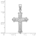 thumbnail image 3 of Diamond2Deal 14k White Gold Reversible Diamond-Cut Cross Pendant for Women (L- 1.34 in, W- 0.76 in), 3 of 4
