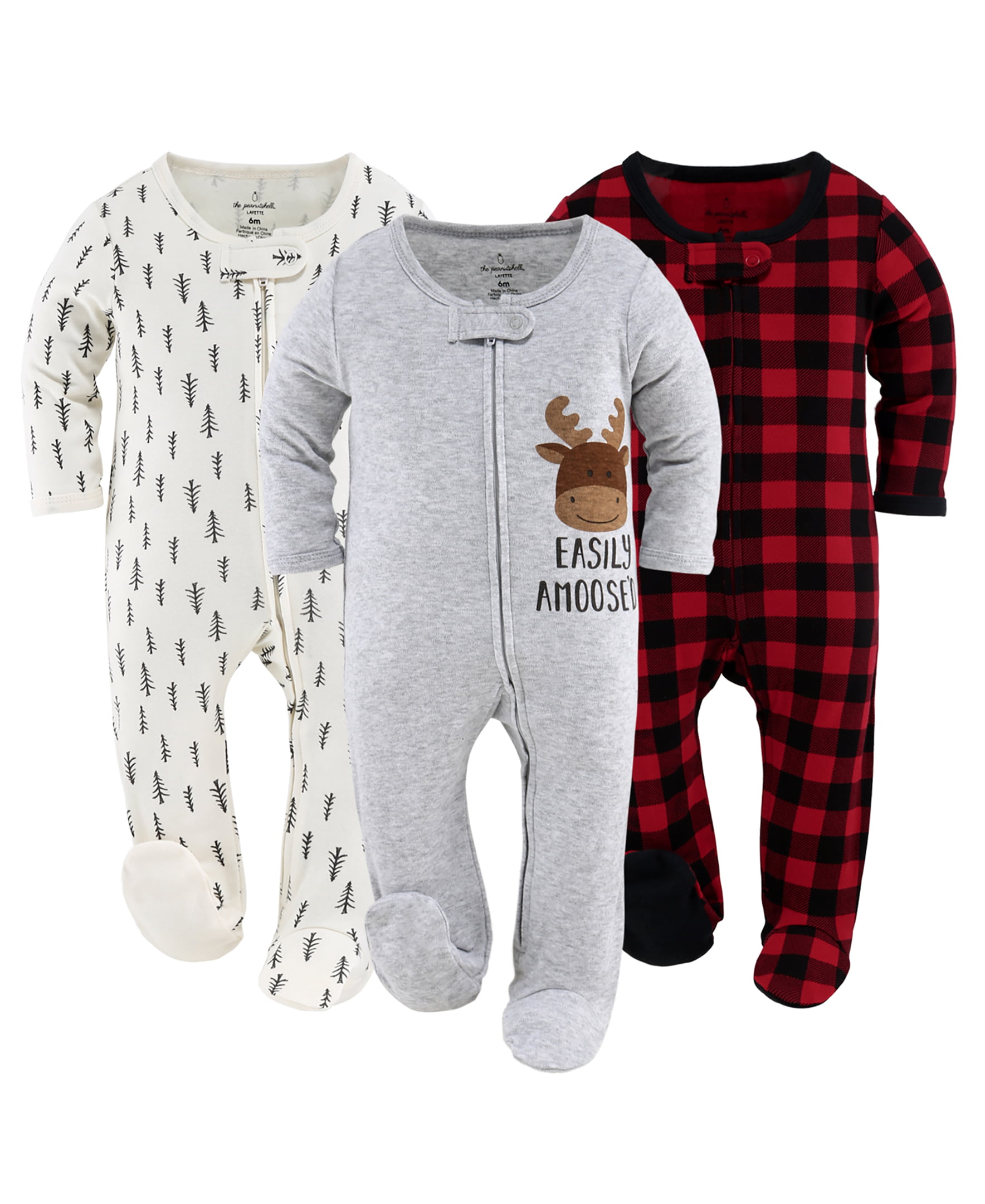 Newborn to 12 Month Sizes Unicorn & Rainbow Pajama Set The Peanutshell Footed Baby Sleepers for Girls