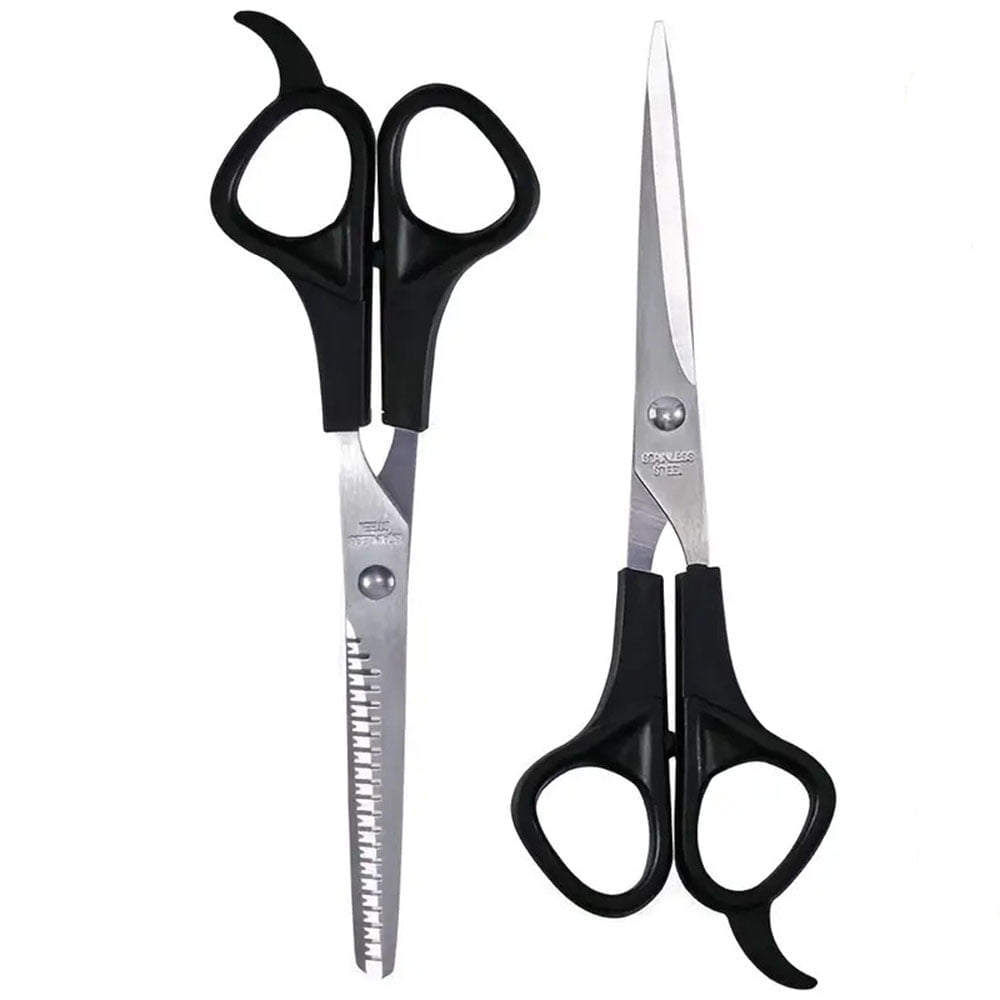 Hair Cutting Scissors Professional Hair Shears Black Hair Scissors Hairdressing Scissors 2pcs