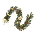 thumbnail image 3 of Guirnalda navideña de flores artificiales, hojas , guirnaldas navideñas, enredadera verde para puerta de entrada, pancartas para fiestas, Oro 27 millones, 3 of 8