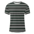 thumbnail image 3 of Lmnyox Men's Short Sleeve T Shirt Casual Striped Print Crew Neck Tee Big and Tall Summer Beach Shirts Tops, 3 of 5