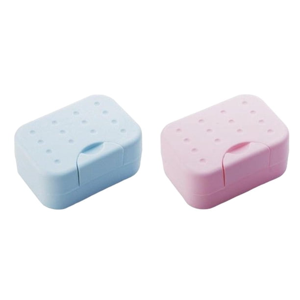 Caja De Jabón De Viaje, 2 Uds., Soporte Para Platos Para Gimnasio, Senderismo, Azul rosado Baoblaze Jabonera