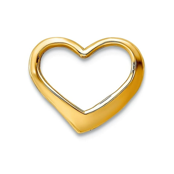10k Gold Floating Love Heart Pendant Necklace 2-d Pendant for Women - .3 Grams
