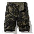 thumbnail image 3 of Pantalones cortos cargo de camuflaje con múltiples bolsillos y cinco puntos de gran tamaño para hombre, 3 of 4