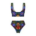 thumbnail image 5 of Daiia Colorful Floral Women's Bikini Set Two Piece Swimsuit High Waisted Bikini Adjustable Straps Bikini Perfect for Beach, Pool, and Summer Vacation-XX-Large, 5 of 9