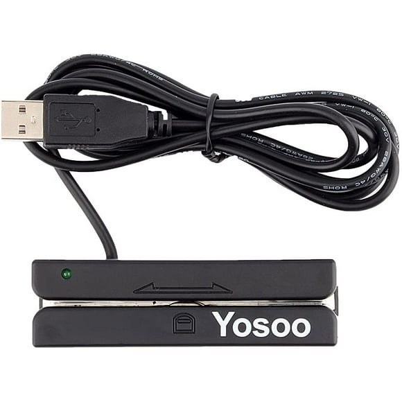 Credit Card Read, 3 Track USB Mini Credit Card Hi-co Magnetic Reader Swiper Stripe Strip Credit Card Swipe Speed Reader Swiper for POS System Cashier Registry Cash Register Quickbook(STYLE-90)