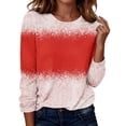 thumbnail image 2 of Yourumao Womens Christmas Shirts Long Sleeve Graphic Tees Crewneck Loose Casual Xmas Plus Size Tops, 2 of 8