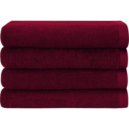 Hanes 4 Pack Raspberry Bath Towels - Walmart.com