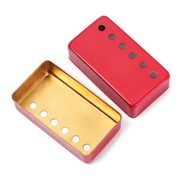 2 Pcs Pickup Metal Cover Fully Enclosed Red Covers Electric Guitar Pickups