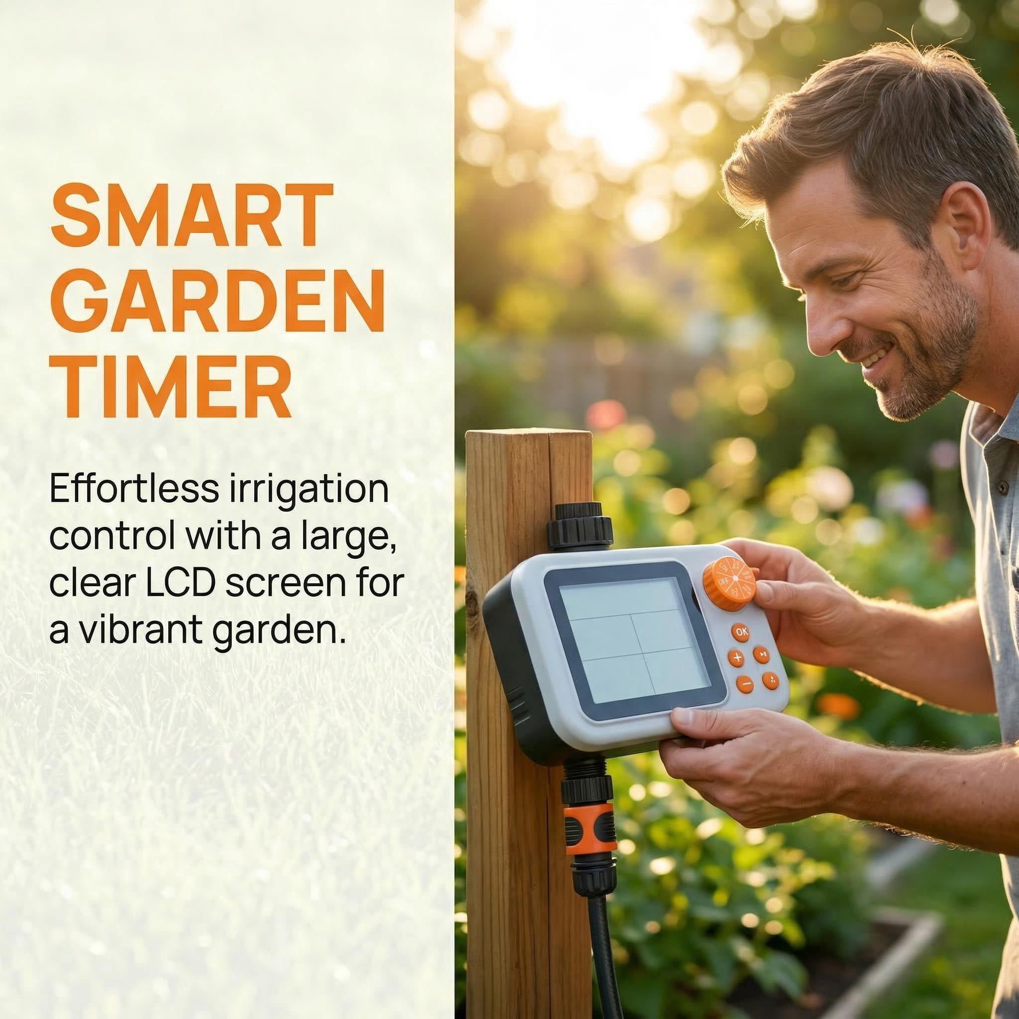 Smart 15-Pot Automatic Watering System — Indoor Automatic Watering Kit with Programmable Timer and Humidity Sensor — Drip Irrigation System for Potted Plants While You're Away