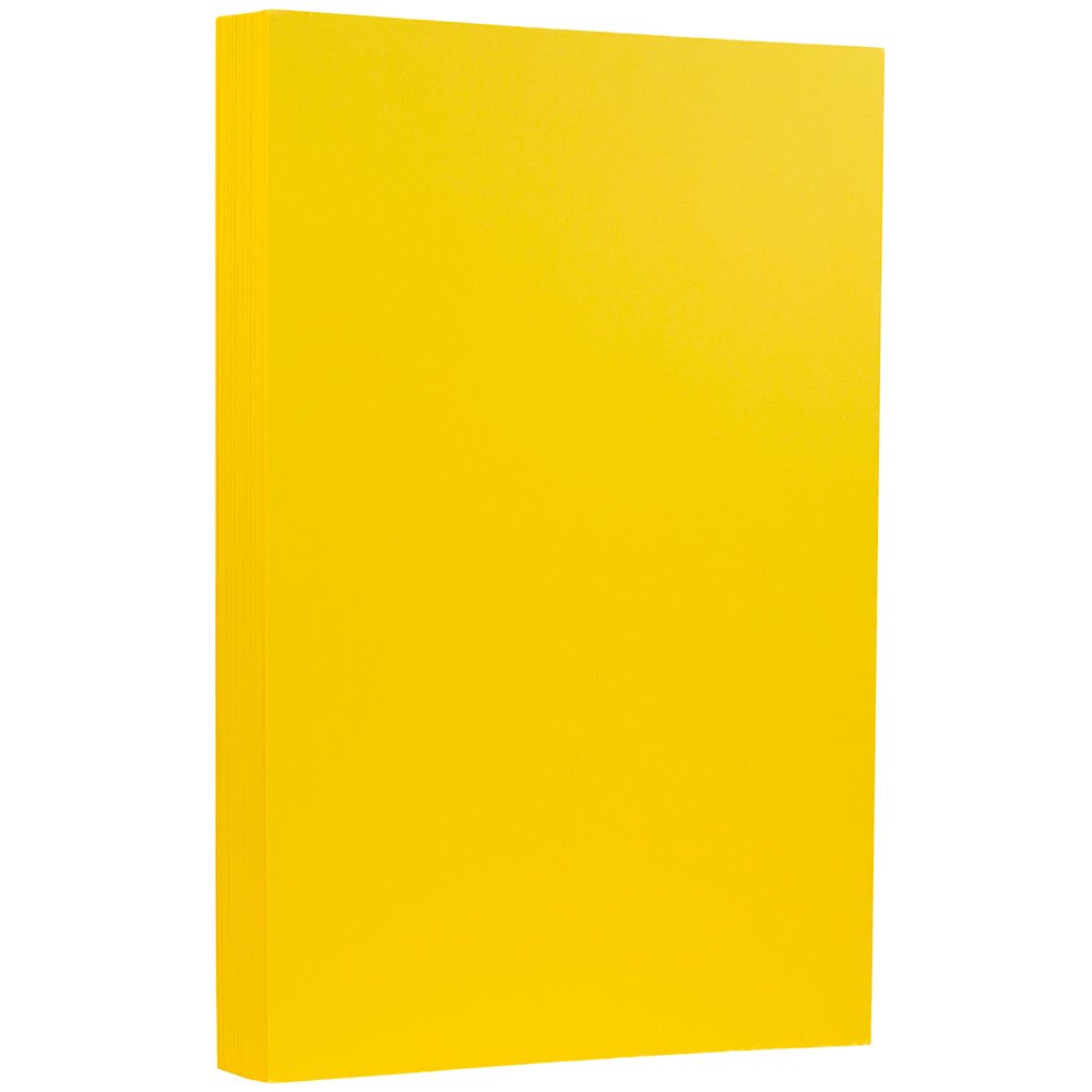 JAM Bright Legal Cardstock, 8.5x14, 50/Pack, 65lb Yellow