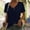 Navy, variant on CLOISE Short Sleeve T Shirts for Women Plus Size Tops Tunic V Neck Casual Pullover Solid Color Loose Summer Blouses Orange