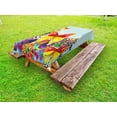 thumbnail image 1 of Colorful Outdoor Tablecloth, Butterflies and Floral Ornamanets Fantasy Design Colorful Vibrant Wings Artwork, Decorative Washable Fabric Picnic Tablecloth, 58 X 120 Inches, Multicolor, by Ambesonne, 1 of 2
