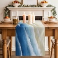 thumbnail image 2 of Table Runner 48 Inches Long for Kitchen Dining, Navy Blue Ombre Ocean Dresser Scarf Farmhouse, Dining Table Decorations for Wedding/Parties, Watercolor Coastal Beach Waves 13 x 48 In, 2 of 8