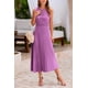 thumbnail image 5 of Vestido PRETTYGARDEN Morado Midi con Escote en V, Sin Mangas y Volantes, 5 of 8