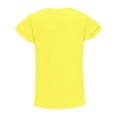 thumbnail image 4 of Yellow S WIZUTIZ Top for Women Clearance Sales Athletic Fashion Cotton Soft Tops Crew Neck Work Out Solid T-shirt Ultra Soft Short Sleeve Breathable Tshirts Loose Fit Pure Colour Tee Elegant Ladies S, 4 of 6