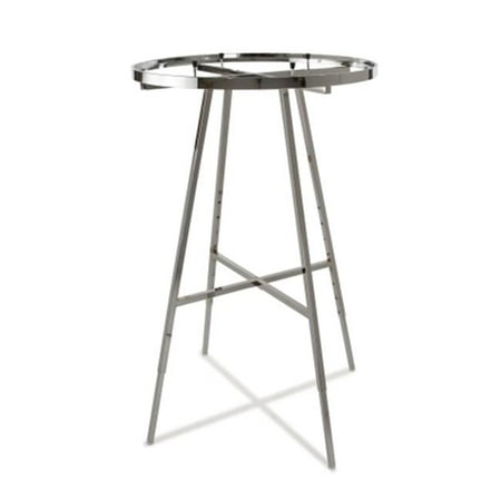 Econoco Round Clothing Rack with Rectangular Tubing Hangrail, 36" Diameter, Chrome Finish