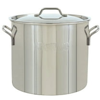 Bayou Classic 20 Qt Economy Stainless Steel Kettle Stock Pot with Domed Lid
