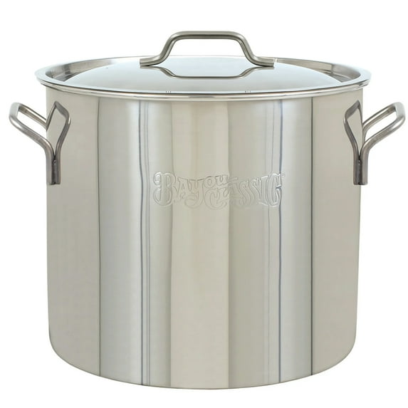Open Box Bayou Classic 20 Quart Stainless Steel Kettle Stock Pot w/Domed Lid