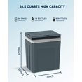 thumbnail image 4 of Electric Cooler and Warmer with Handle,27 Quart (25 L) Portable Thermoelectric Fridge,  Fridge Cooler with 12V DC & 110 AC for Camping, Travel & Picnics,Grey, 4 of 6