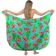 thumbnail image 5 of LA LEELA Women's Summer Sarongs Coverups Bikinis Long Vacation Wraps Beachwear Pareos Beach Swim Cover ups Swimsuit Women Sarong for Swimwear One Size Azure, Leaves, 5 of 5