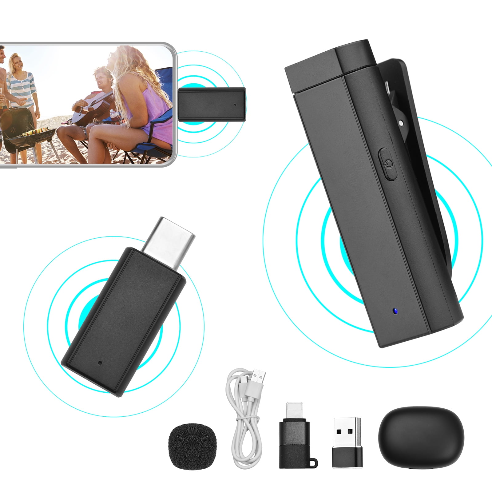 Mini Clipon Microphone System withTransmitter Receiver Omnidirectional