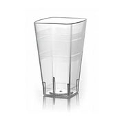 Fineline Settings 1114, 14 Oz. Wavetrends Clear Square Plastic Tumblers, Disposable Brandy Whiskey Tumblers, Plastic... by Fineline Settings