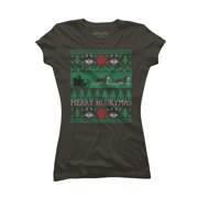Christmas Siberian Husky Dog Funny Husky Ugly Christmas Sweater Juniors Charcoal Gray Graphic Tee - Design By Humans S