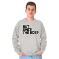thumbnail image 4 of Funny Couples Set She's the Boss Men's Crewneck Sweatshirt Brisco Brands L, 4 of 7