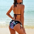 thumbnail image 2 of Neon Dragonfly with Golden Ornament And Rose with Shiny Smoke And Stars Women's Bikini V Neck Swimsuit Set 2 Piece Over Size Bathing Suit Side Triangle Bathing Suit, 2 of 9