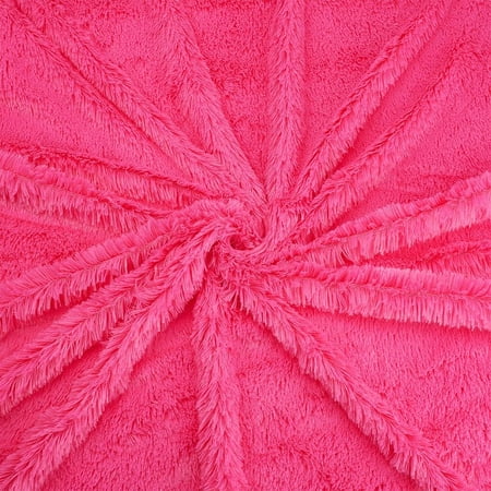 1 Yardx61 Inch Pink Fur Fabric Plush Fabric Wide Sewing Craft Fur Fuzzy Fabric Fluffy Fur Fabric for DIY Crafts Christmas Winter Costume Cosplay Gnome Pillow Rug Decor 3/4 inch Pile
