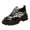 White, variant on Womens Leopard Patent Lug Sole Sneakers Lace up Platform Chunky Heeled Fashion Shoes for Fall Casual White Size 9