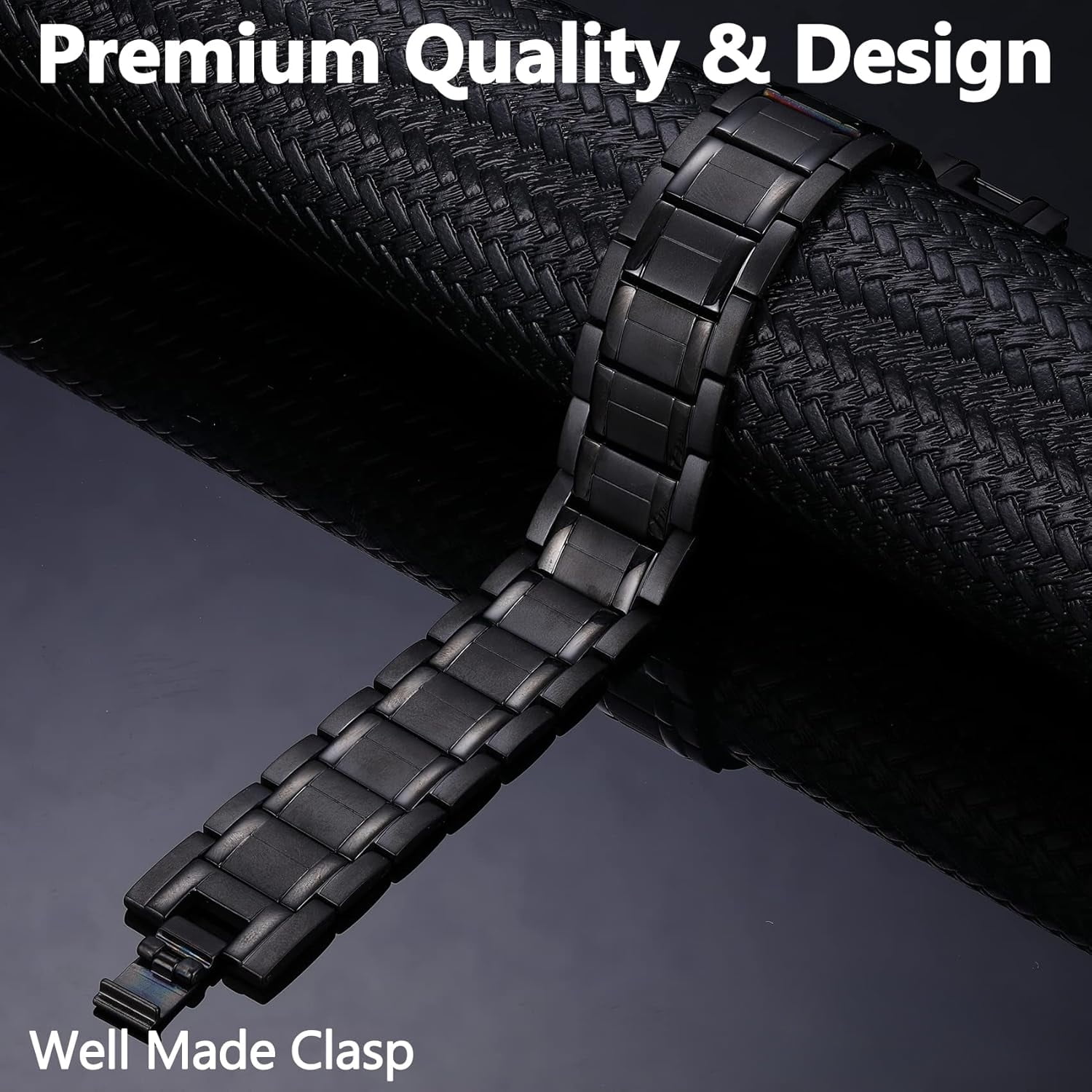 Wollet 3X Magnetic Steel Bracelets for Men+Pure Copper Magnetic Bracelet,8.66 inches