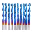 thumbnail image 1 of 10 piezas de fresa de 2 ranuras con cabezal plano en espiral y revestimiento azul de acero de tungsteno de 3,175 x 20 mm, 1 of 12