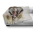 thumbnail image 3 of Tiger Soft Flannel Fleece Blanket, Young Panthera Tigris Altaica Growling in Angry Manner Portrait of a Young Large Cat, Cozy Plush for Indoor and Outdoor Use, 60" x 80", Multicolor, by Ambesonne, 3 of 6